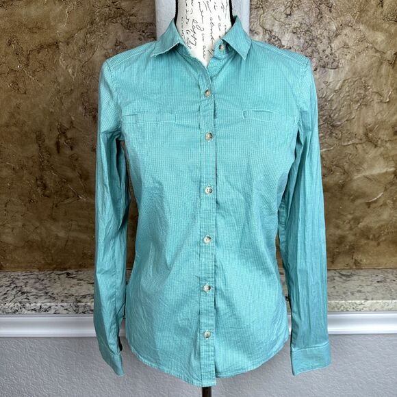 Outdoor Research Rumi Button Front Shirt Women's Small Plaid‎ Blue Long Sleeve - Picture 1 of 10